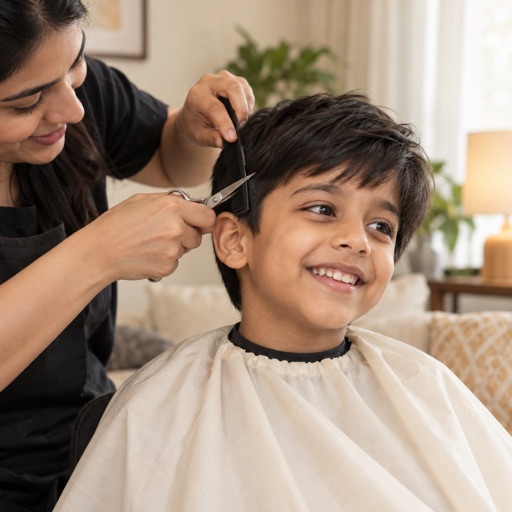 Kids’ haircuts service illustration
